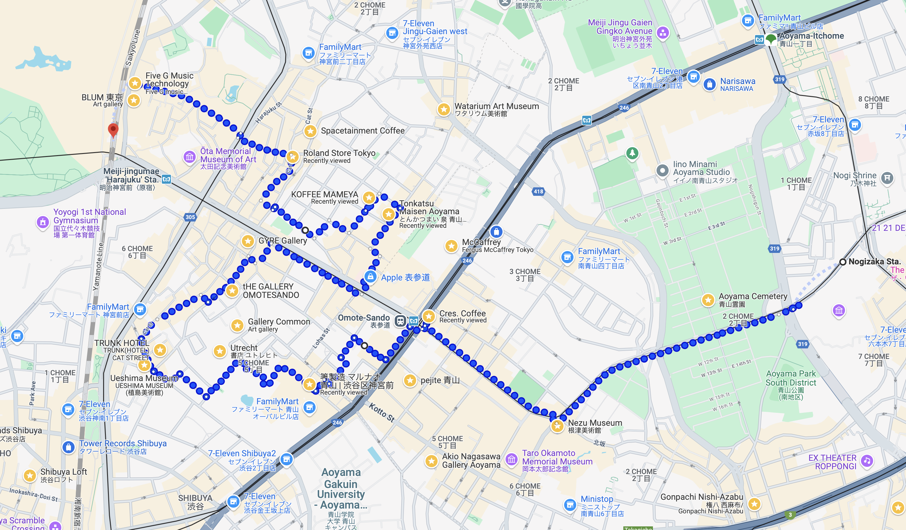 My route, more or less