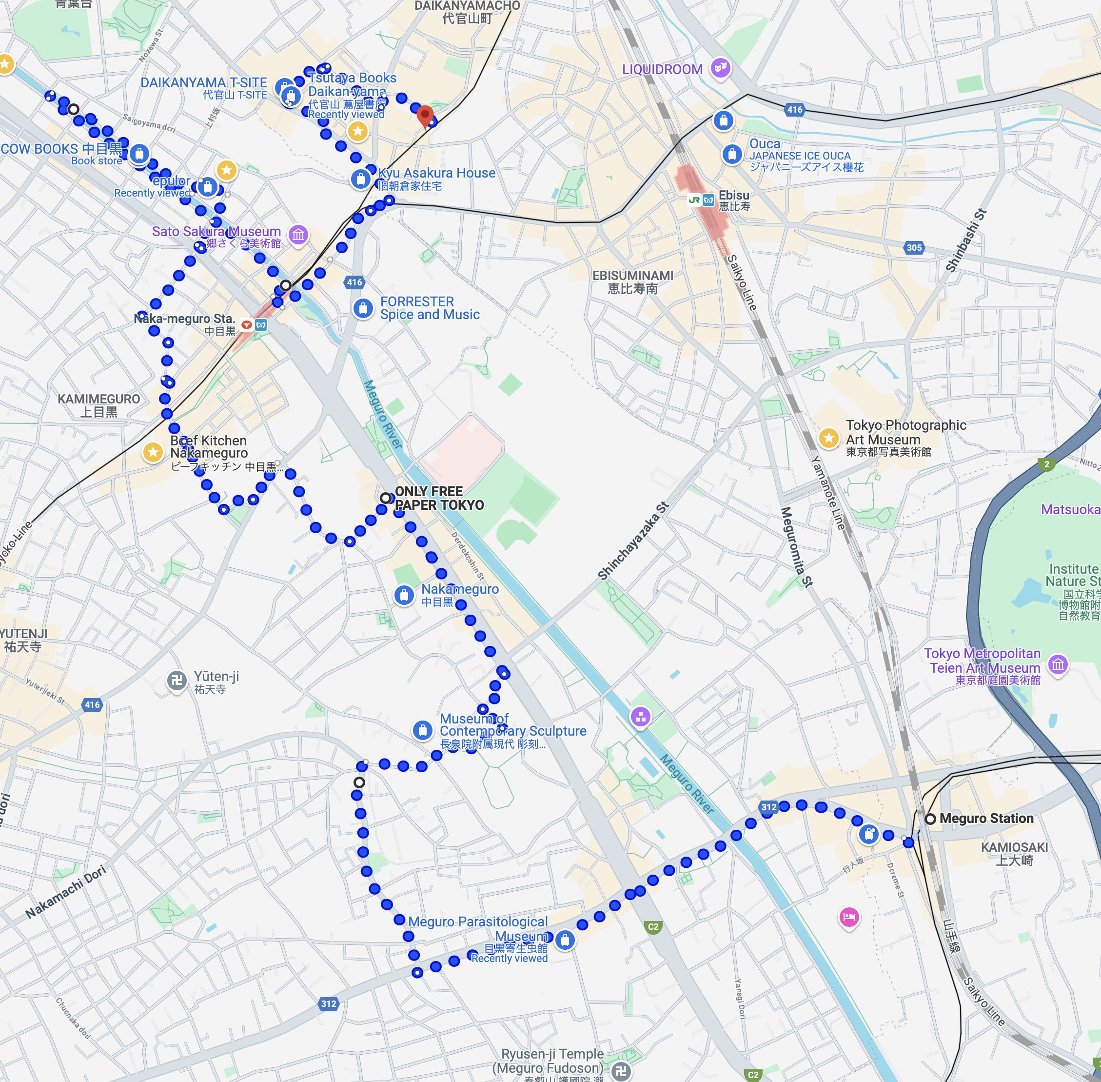 My route, more or less