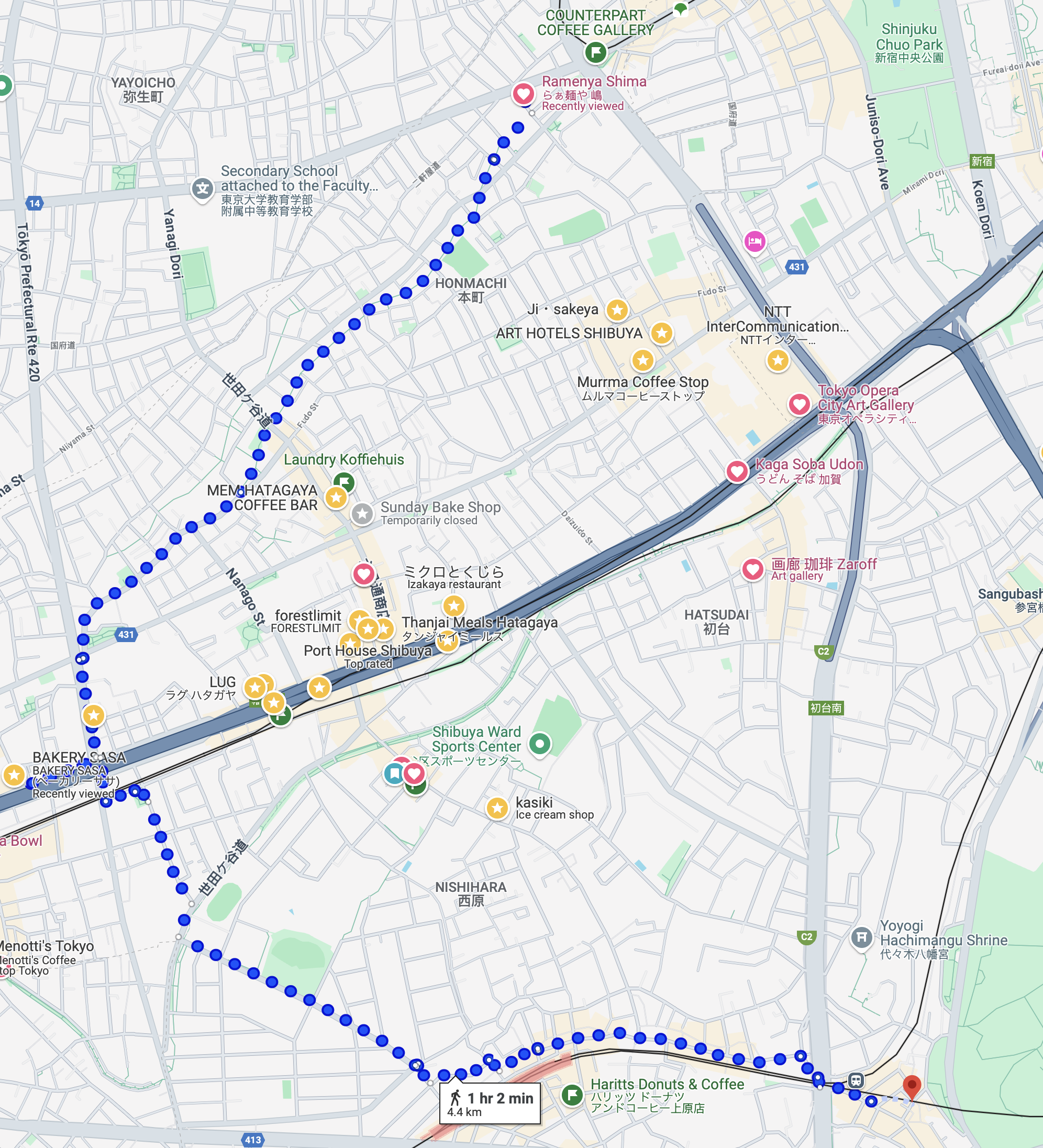 the route